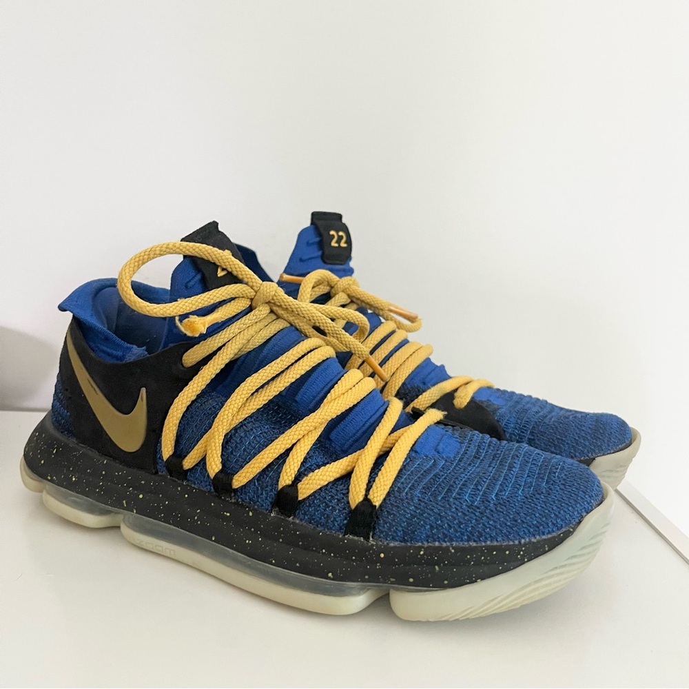 Nike ID Custom Made KD 10 Finals Sneakers Racer Blue Gold Black 22 Mens 7.5 Rare